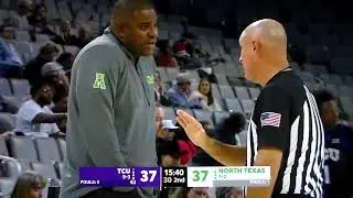 Technical fouls on North Texas coach Robinson, North Texas bench vs. TCU