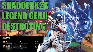 SHADDER2K LEGEND GENJI GAMEPLAY POTG - GRAND MASTER OVERWATCH SEASON 24