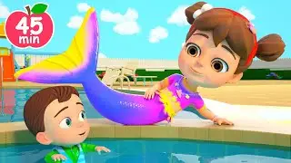 Little Mermaid Girl Song🧜&zwj;♂️ - Swimming Pool Games +More Songs For Kids | Newborn Nursery Rhymes