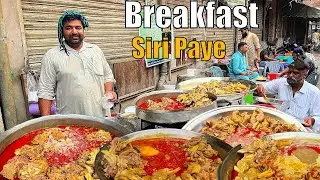 CHEAPEST GOAT SIRI PAYE AT 3:00 AM | GENUINE STREET FOOD PAKISTAN | KHALIFA SIRI PAYE ANDROON LAHORE
