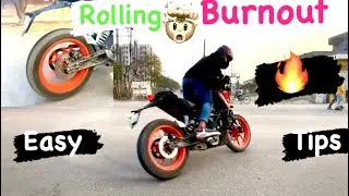 How To Do Rolling Burnout | Ktm duke200 Stunt (easy tricks) #ktmstunt #viralvideo #stunts #bikelover