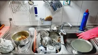 ASMR Real Kitchen Cleaning | Sink Water & Suds Focus