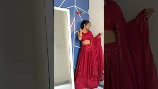 Fully stitched Red chikankari lehanga from meesho #shortsvideo #meeshohaul #meesholehanga