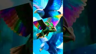 🦅🌈 UNREAL! Eagle merges with butterflies, chameleons & narwhals&hellip; sky magic! 💎✨#wildmerge