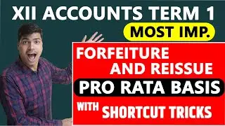 PRO RATA | Forfeiture and Reissue of shares Most Important MCQ. Term 1 12th Accounts 2021- 22