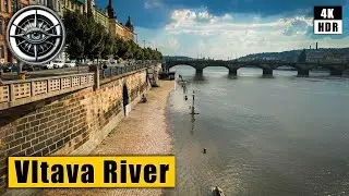 What's up with the flooding in Prague? Walking and watching 🇨🇿 Czech Republic 4k HDR ASMR