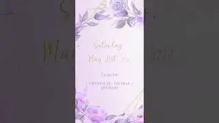 #shorts Purple Butterflies and cute flowers  Baptism Video Invitation - PREMIUM - 5 Slides 2 Photos