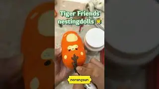 Tiger Friends nesting dolls making🐯 #acrylicpainting #custom #nestingdolls #painting #toys