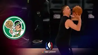 Boston Celtics' Payton Pritchard walks through pre-game warm-up routine | NBA on NBC
