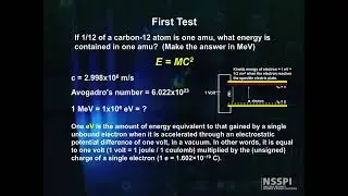 Basic Nuclear & Atomic Physics: Energy Mass Relationships