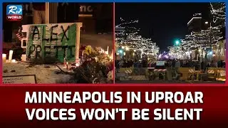 Burning fire at rally site, Say his name Alex Pretti | Justice For Alex Pretti | Rtv World