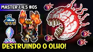 MAIS ITENS NOVOS E DERROTANDO O OLHO COM A FOXPARKS! - Terraria Master 1.4.5 EP.05