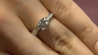 PR1062 Round Cut Solitaire with Side Stones engagement ring