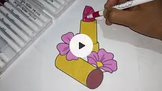 Lipstick and flower coloring page is easy, you should try it too.#art#color##vibrantbirds#draving