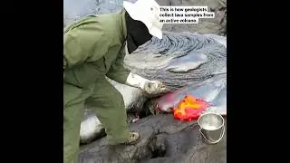 How Geologists collect Lava?