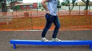 Hardstyling on a balance beam