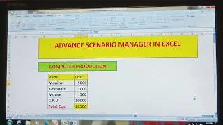Advance Scenario Manager In Excel🔥🔥💥💥🔥