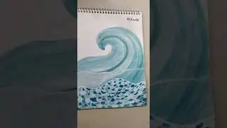 Relaxing water wave painting paint with me#artipals #shorts#viral#artypals
