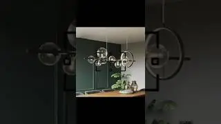 Black Linear Pendant LED Chandelier with 7 Clear Glass Balls | Warm White #marketplace #shipping