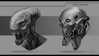 concept art alien portraits