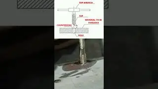 Hole Tapping Process | Thread cutting #engineering #threadcutting #tapping #machining #tools