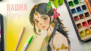 How to Draw Radha Rani | Easy Drawing for Kids & Beginners 🔥