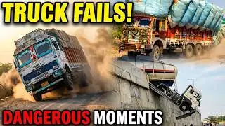 Truck fail compilation - Top danderous moments of INDIAN truck driving