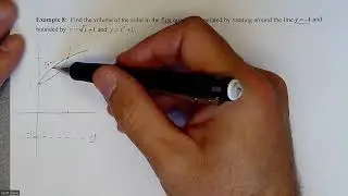 Calc 1 - Washer Method to Find Volume Rotated Around Horizontal Line – Example 4