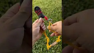 First attempt at making a slingshot with a rubber band #survival #bushcraft #outdoors #camping