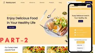 Responsive food website layout | html css js | part 2
