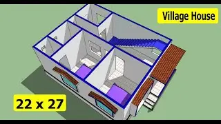 22 x 27 house plan with 3d elevation II 22 x 27 ghar ka naksha II 22 x 27 house design