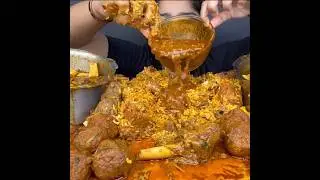 ASMR: EATING SPICY MUTTON CURRY🔥 BASMATI RICE || #shorts #mukbangn#asmreating #mukbangasmr #asmr