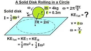 Physics 8.5   Rotational Kinetic Energy (7 of 19) A Solid Disk Rolling in a Circle