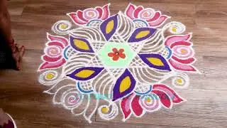 beautiful latest rangoli kolam | easy and beautiful rangoli design|kolam designs rangoli with colour