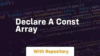 declare a const array