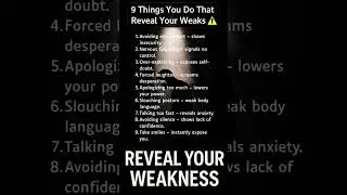 9 Things You Do That Secretly Reveal Your Weakness ⚠️ | Dark Psychology Tricks