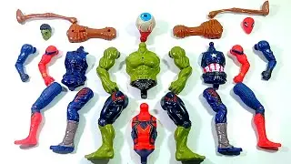 ASSEMBLE AVENGERS TOYS..HULK SMASH vs SIREN HEAD vs CAPTAIN AMERICA vs RED SPIDERMAN.. 