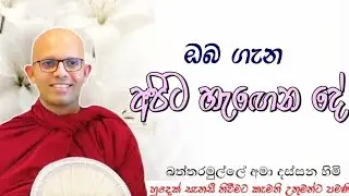 අපිට ඔබ ගැන හැඟෙන දේ #ven.Battaramulle Amadassana thero#dharmayai obai #pahura