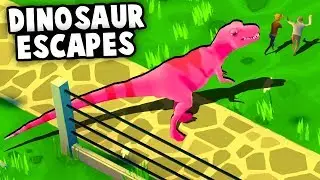 DINOSAUR ESCAPES PARK! New Jurassic Park Builder! (Parkasaurus Gameplay)