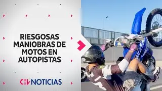 Carabineros sólo los escolta: Motociclistas realizan riesgosas maniobras en autopistas