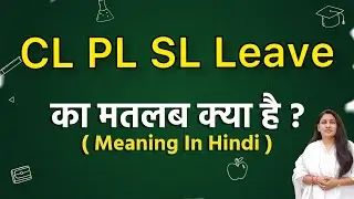 CL PL SL Leave meaning in hindi | CL PL SL Leave ka matlab kya hota hai | Word meaning