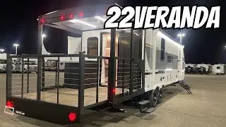 22 Veranda || Luxury Travel Trailer With Patio Kitchen || 2025 Forest River Wildwood Full RV Tour