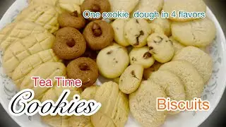 The Best Homemade Tea Time Cookies/Biscuits Recipe #onecookiedoughin4flavors #viralvideo #recipe 