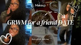 GRWM for a friend date|| trying a full face of makeup&hellip;yikes