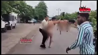 #Naked #protest #against #congress for stealing SC ST jobs seat.