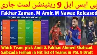 PSL 9 Breaking |PSL 2024 All Teams Retained Players List| PSL 2024 Draft Retentions|PSL 9 Draft Date