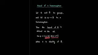 Concept of kernel of a homomorphism.  #abstractalgebra#kernel