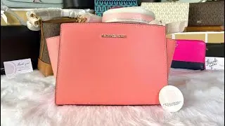 Michael Kors Selma Medium Saffiano Leather Crossbody Bag in Grapefruit by @springflingmnlph