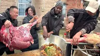 My husband bought a huge beef leg, we’re getting everyone together before moving into the new house