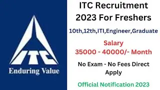 Itc job apply online | part time jobs | Itc job vacancy 2023 | 12th pass jobs for freshers
